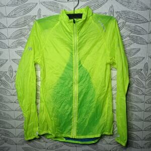 Brooks Windbreaker Running Jacket Rip Stop Neon green blue